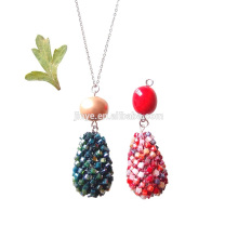 Mode Bohemian Style Classic Crochet Wassertropfen Kristall Perlenkette